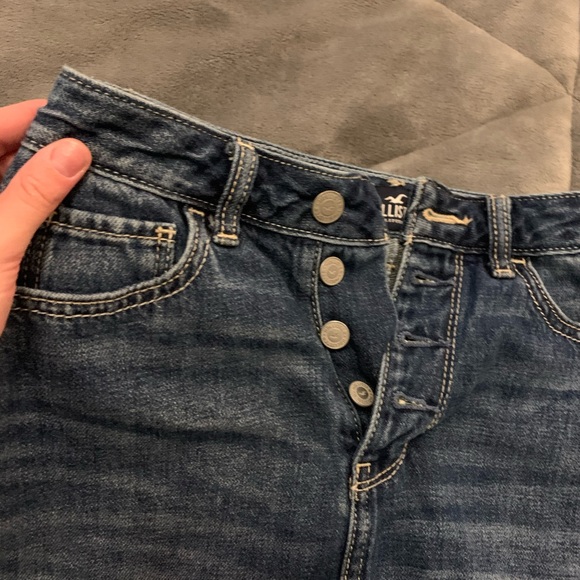 hollister denim high rise ripped jean skirt- NEW - Picture 2 of 7